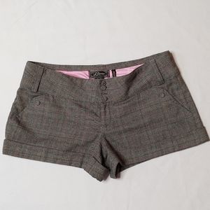 Guess Plaid Pink/ Grey Stretch Shorts